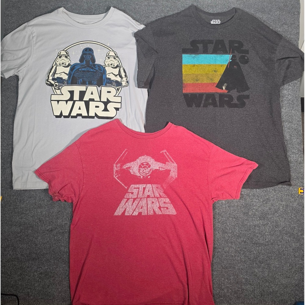 Star Wars Mens T-Shirt Bundle XL Darth Vader Stormtrooper TIE Fighter 3 Pack